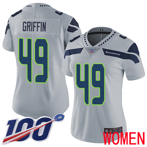 Seattle Seahawks Limited Grey Women Shaquem Griffin Alternate Jersey NFL Football #49 100th Season Vapor Untouchable->seattle seahawks->NFL Jersey